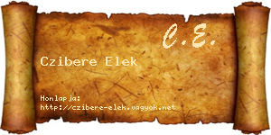 Czibere Elek névjegykártya